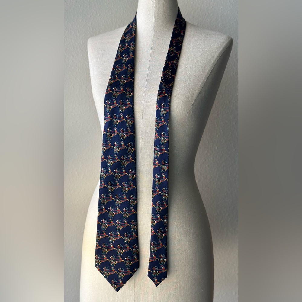 Vintage Neiman Marcus Designer Collections Silk Tie-Richel Equestrian - Picture 7 of 10